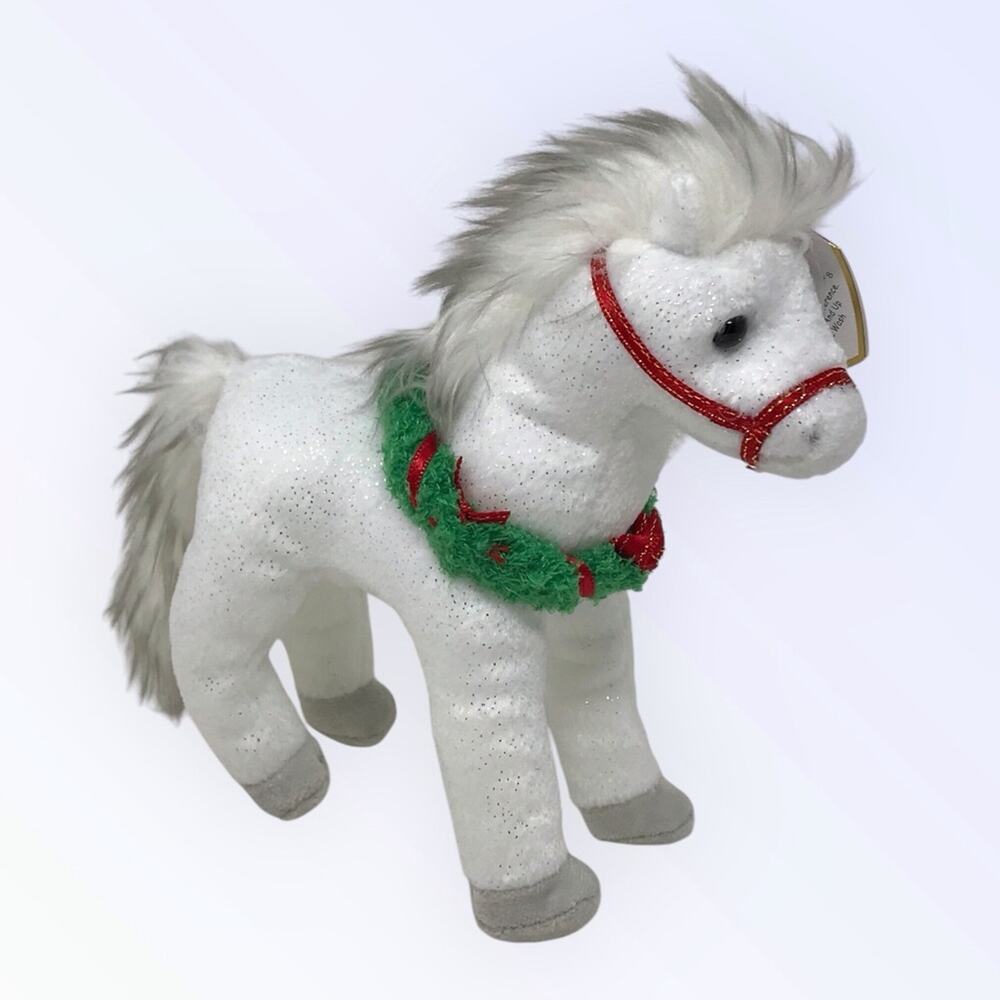 Ty Sleighride Beanie Baby Pony Horse Plush Christmas Holiday Wreath 2006